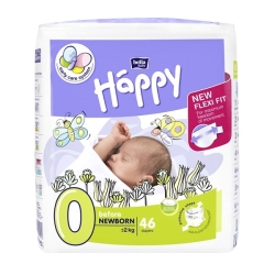 Pieluszki dla wcześniaków Bella Baby Happy New Flexi Fit Before Newborn (0) pieluchy do 2 kg 46 sztuk