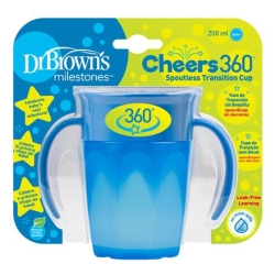 Dr. Brown's Kubek 360° picie jak ze szklanki 200 ml z uchwytami niebieski