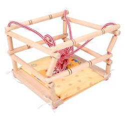 Huśtawka drewniana z poduszką dla dziecka - huśtaweczka z drewna