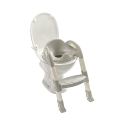 Thermobaby Nakładka na sedes ze stopniem Kiddyloo szara' - ułatwia dziecku naukę korzystania z toalety, z regulowaną długością nóżek i wysokością stop