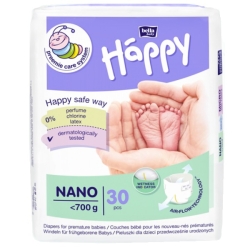 Bella Baby Happy NANO pieluszki dla wcześniaków do 700g - 30 sztuk