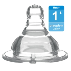 Smoczek antykolkowy szerokootworowy przepływ 1 wolny BabyOno 1204