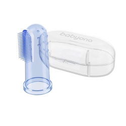 Szczotka do mycia zębów i masażu dziąseł + etui BabyOno 723/02 szczoteczka niebieska