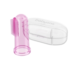 Szczotka do mycia zębów i masażu dziąseł + etui BabyOno 723/03 szczoteczka różowa