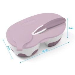 Miseczka dwukomorowa z łyżeczką zestaw BabyOno 1067/02