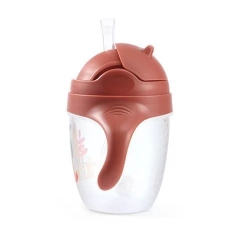 Kubek niekapek z obciążoną słomką BabyOno 1464/01 kubeczek o pojemności 240 ml z dodatkową słomką