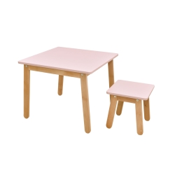 Bellamy WOODY Table&Stool zestaw stolik i krzesło stołek DUSTY ROSE