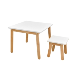 Bellamy WOODY Table&Stool zestaw stolik i krzesło stołek PURE