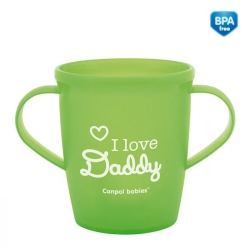 Kubek treningowy z uchwytami 250 ml I love Daddy zielony Canpol 31/208