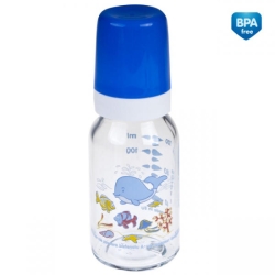 Butelka szklana z nadrukiem 120 ml różne kolory Canpol Babies 42/202