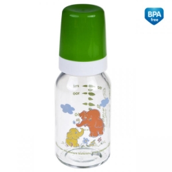 Butelka szklana z nadrukiem 120 ml różne kolory Canpol Babies 42/202