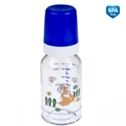 Butelka szklana z nadrukiem 120 ml różne kolory Canpol Babies 42/202