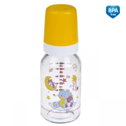 Butelka szklana z nadrukiem 120 ml różne kolory Canpol Babies 42/202