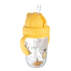 Kubek niekapek 270 ml z odważnikiem i słomką Canpol Babies 56/606 Exotic Animals Yellow