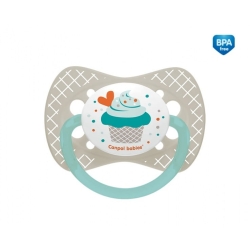 Smoczek silikonowy symetryczny Cupcake rozmiar B dla dziecka 6-18 miesięcy Canpol Babies 23/283 szary
