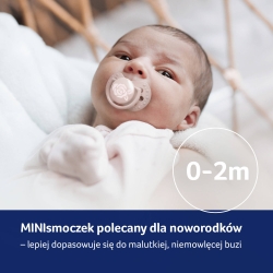 Dynamiczny smoczek uspokajający dla dziecka 0-2 miesięcy 2 sztuki smoczków Lovi 22/900 Baby Shower Girl mini tarczka