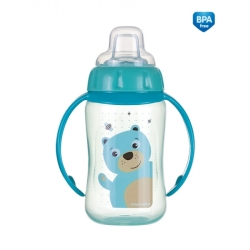 Kubek treningowy z silikonowym ustnikiem i uchwytami 320 ml "Cute Animals" Canpol 56/512 Miś