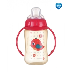 Kubek treningowy z silikonowym ustnikiem i uchwytami 320 ml "Cute Animals" Canpol 56/512 Ptaszek