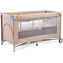 Caretero Basic Plus Beige składane łóżeczko turystyczne - kojec 120x60cm - łóżko dwupoziomowe