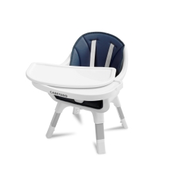 Krzesełko do karmienia Caretero VELMO Blue 2w1 zamienia się z wysokiego krzesełka w stylowy zestaw krzesło + stolik