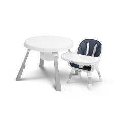 Krzesełko do karmienia Caretero VELMO Blue 2w1 zamienia się z wysokiego krzesełka w stylowy zestaw krzesło + stolik