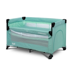 Łóżeczko turystyczne dwupoziomowe składane z funkcją dostawki Caretero ESTI Mint łóżko dostawne