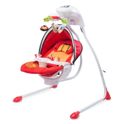 Huśtawka dziecięca elektryczna Caretero BUGIES Red leżaczek-bujaczek dla dziecka