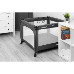 Kojec dziecięcy kwadratowy QUADRA Graphite Caretero składany kojec podróżny dla dziecka 80x80 cm