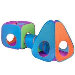 Namiot 3w1 z tunelem pomarańczowo-niebieski  8158