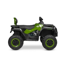 Pojazd akumulatorowy QUAD RUSH Army Green Toyz by Caretero 4 mocne silniki, oświetlenie LED, akumulator (7Ah 24V)