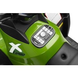 Pojazd akumulatorowy QUAD RUSH Army Green Toyz by Caretero 4 mocne silniki, oświetlenie LED, akumulator (7Ah 24V)