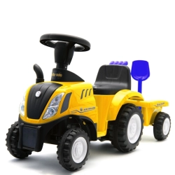 Traktor z przyczepą New Holland T7 Yellow żółty pojazd jeździk dla dziecka Alexis Baby Mix