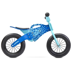 Rowerek biegowy drewniany ENDURO Blue Toyz by Caretero pompowane koła 12