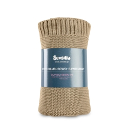 Sensillo kocyk bambusowo-bawełniany 80x100 cm beżowy