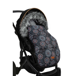 Sensillo śpiworek dziecięcy OLAF Czarny Rozety śpiwór dla dziecka do wózka