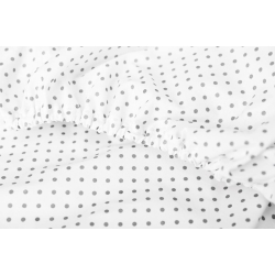 Sensillo prześcieradło bawełniane drukowane z gumką do łóżeczka 120x60 cm KROPKI szare
