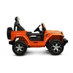 Pojazd akumulatorowy terenowy JEEP RUBICON Orange Toyz by Caretero 4 x silnik 12V łącznie 180W, akumulator (10Ah 12V)