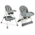 Krzesełko do karmienia Caretero BILL 2w1 Grey zamienia się z wysokiego krzesełka w niskie krzesło-siedzisko