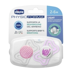 Chicco smoczek PhysioForma Light Girl silikonowe smoczki uspokajające dla dziecka 2-6m