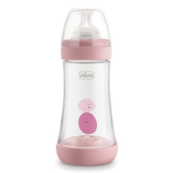 Chicco butelka Perfect5 Dziewczynka 240 ml smoczek silikonowy o średnim przepływie dla dziecka 2m+