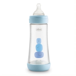 Chicco butelka Perfect5 Chłopczyk 300 ml smoczek silikonowy o szybkim przepływie dla dziecka 4m+