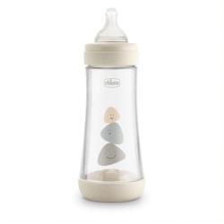 Chicco butelka Perfect 5 Neutralna 300 ml smoczek silikonowy o szybkim przepływie dla dziecka 4m+