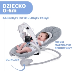 Chicco leżaczek dziecięcy HOOPLA Titanium leżak dla dziecka do 18 kg