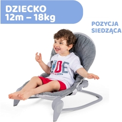 Chicco leżaczek dziecięcy HOOPLA Titanium leżak dla dziecka do 18 kg
