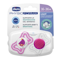 Chicco smoczek PhysioForma Light Girl silikonowe smoczki uspokajające dla dziecka 16-36 miesięcy