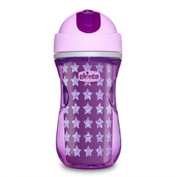 Chicco Kubek niekapek termiczny ze słomką 266 ml 14 m+ Dziewczynka