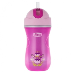 Chicco Kubek niekapek termiczny ze słomką 266 ml 14 m+ Pink