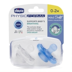 Chicco smoczek PhysioForma Mini Soft Boy 2 silikonowe smoczki uspokajające dla dziecka 0-2m