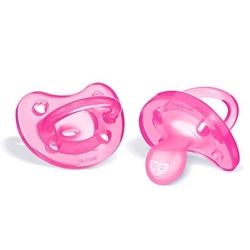 Chicco Physio Soft silikonowy smoczek uspokajający dla dziecka 0-6 miesięcy różowy