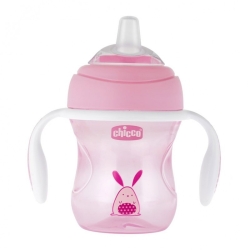 Chicco Pierwszy kubek treningowy z miękkim ustnikiem 200ml 4m+ Pink